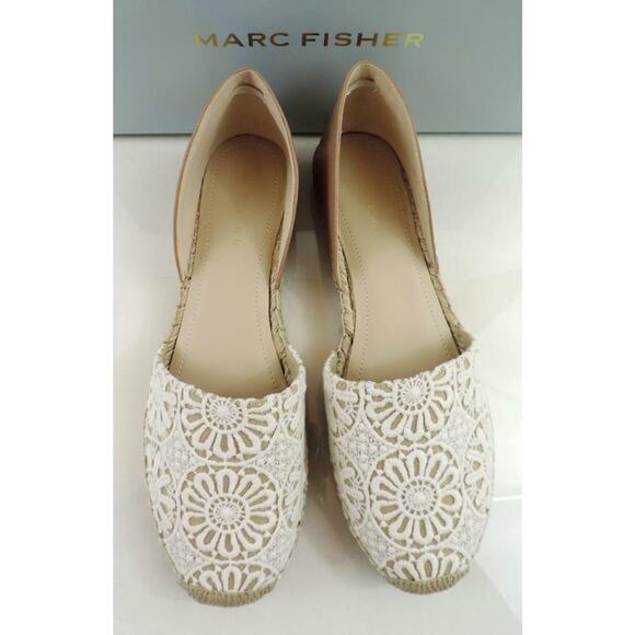 Marc Fisher Manda 3 Two Piece Espadrille Flats Natural Multi Fabric Size 8 - Picture 6 of 10